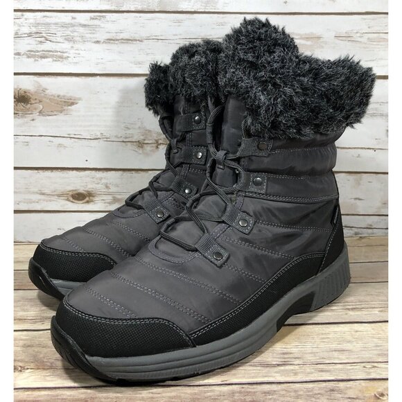 Orthofeet Alps Waterproof Snow Insulated Boots Womens Size 10.5 Outdoors Black - Picture 1 of 10